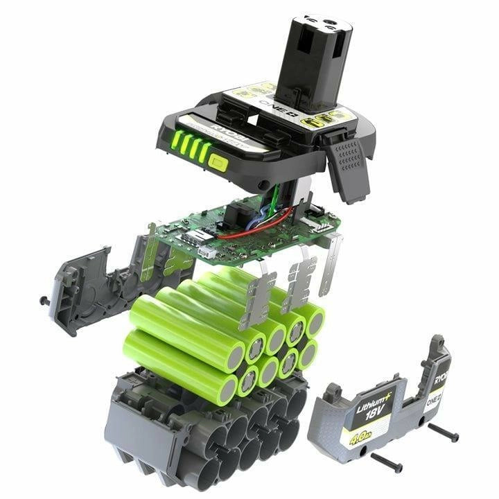 RYOBI RB1840X ONE+ Batteria 18 V 4.0 Ah con Indicatore di Carica e Tecnologia IntelliCell colore Nero
