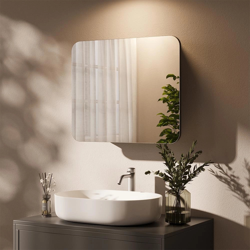 Specchio contenitore bagno Zino, Antracite, 60 x 50 cm con ripiani