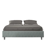 Letto Matrimoniale 160x200 cm con Rete e Contenitore Giroletto con Alzata Comoda Imbottito in Tessuto Aragona Azelia