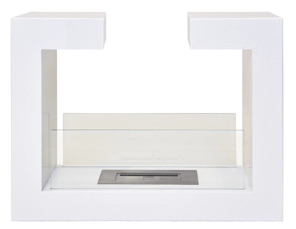 Camino a Bioetanolo da Pavimento 78x58x25 cm Omega Bianco