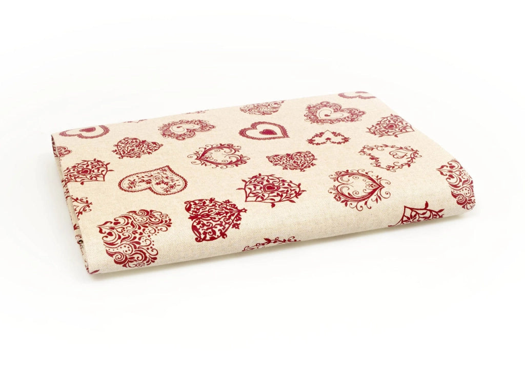 Telo Arredo Granfoulard Copritutto Cotone Made Italy Vari Disegni Arredatutto Copriletto Multiuso - 1 Piazza - Cuore Rosso