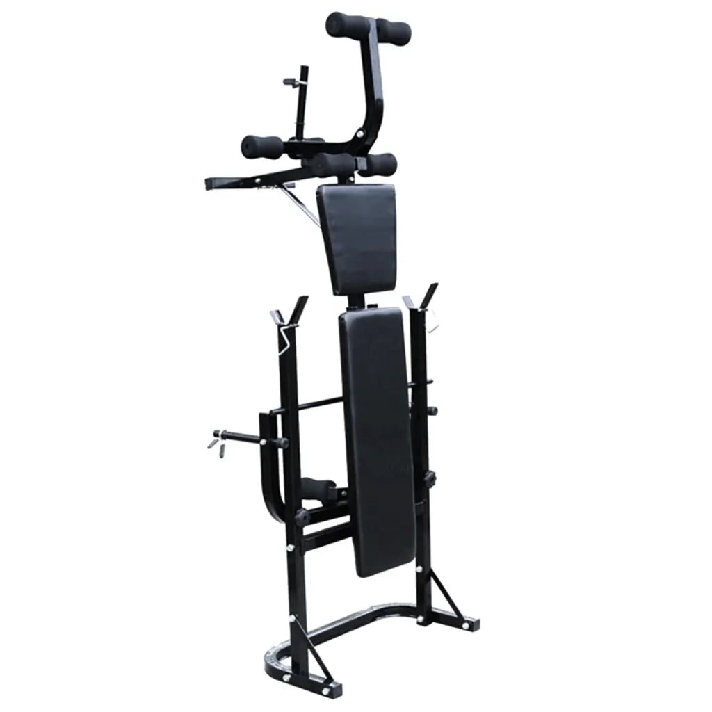 Panca-Sgabello Multifunzione con Bilanciere e Set di Manubri 60,5 kg 675178