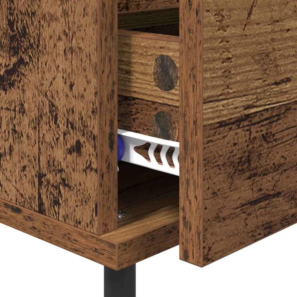 Armadio da Notte con cassetto Legno vecchio 40 x 35 x 50 cm 882649