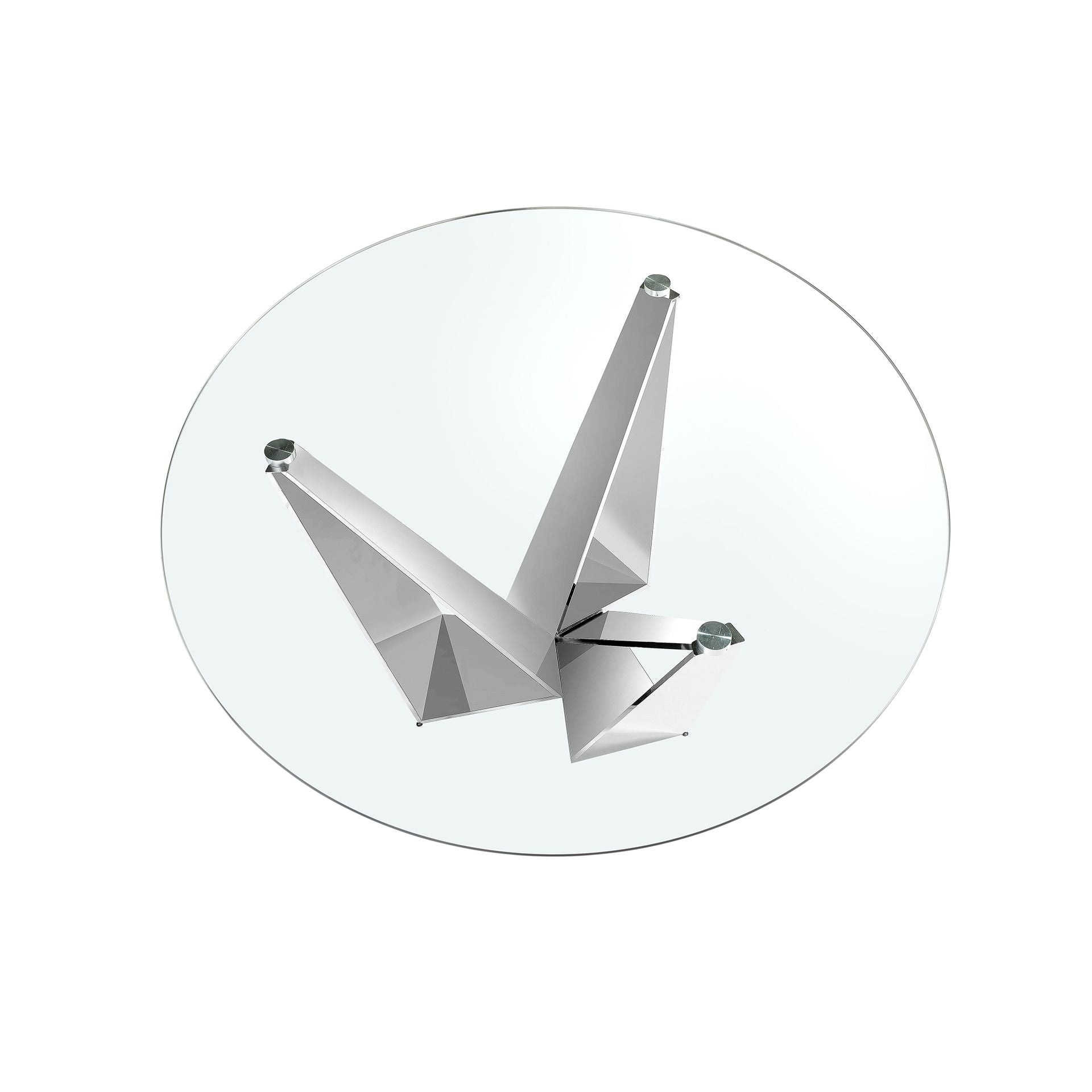 Tavolo da pranzo rotonda vetro temperato e acciaio cromato