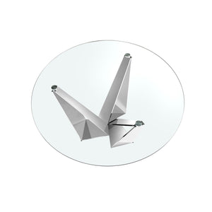 Tavolo da pranzo rotonda vetro temperato e acciaio cromato