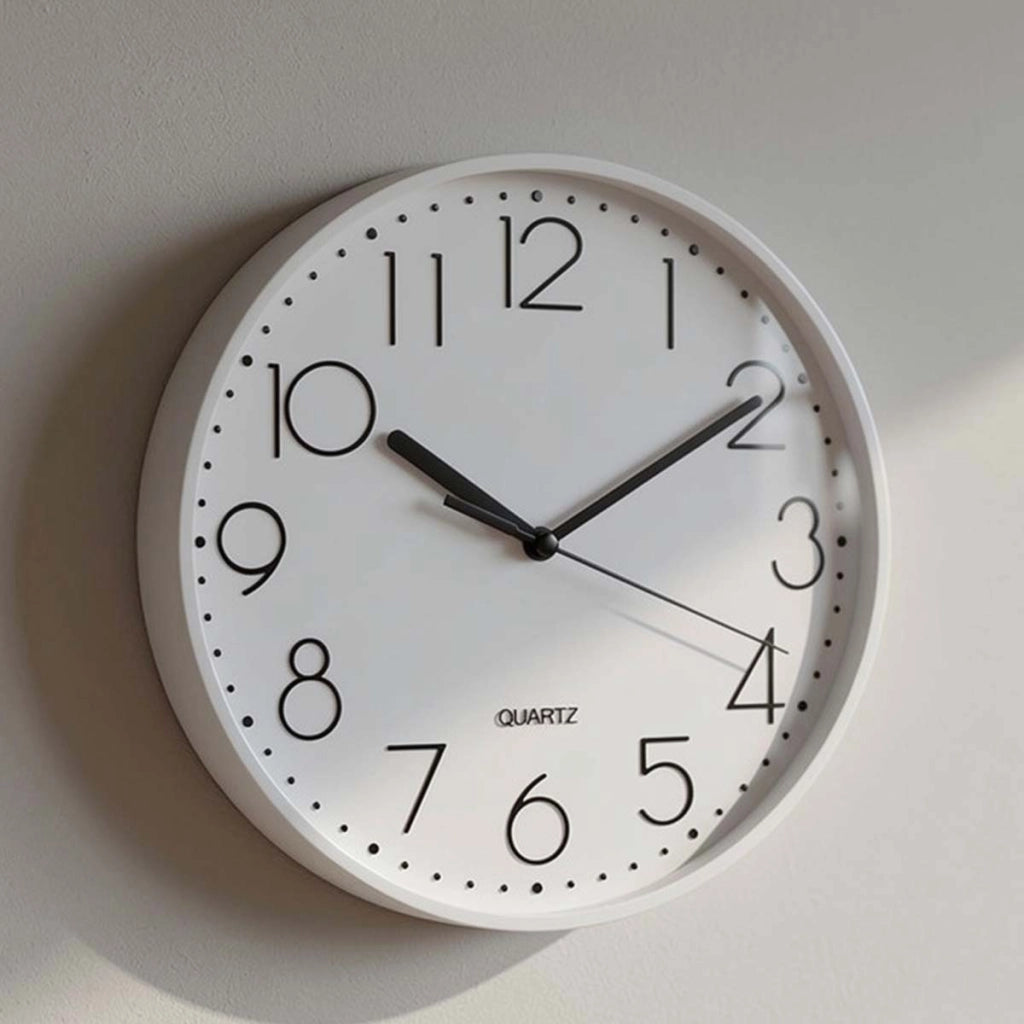 Orologio da parete silenzioso moderno da 26 cm per ufficio o soggiorno Bianco Avizar