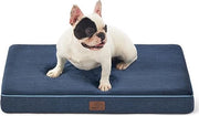 Cuscino per cani ortopedico per piccoli cani - 61 x 41 x 8 cm - Materasso lavabile con schiuma a doppia funzione, cuscino per cani confortevole - Blu marino