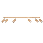 Lampada da soffitto BERG a 6 luci in legno naturale stile scandinavo GU10 LED