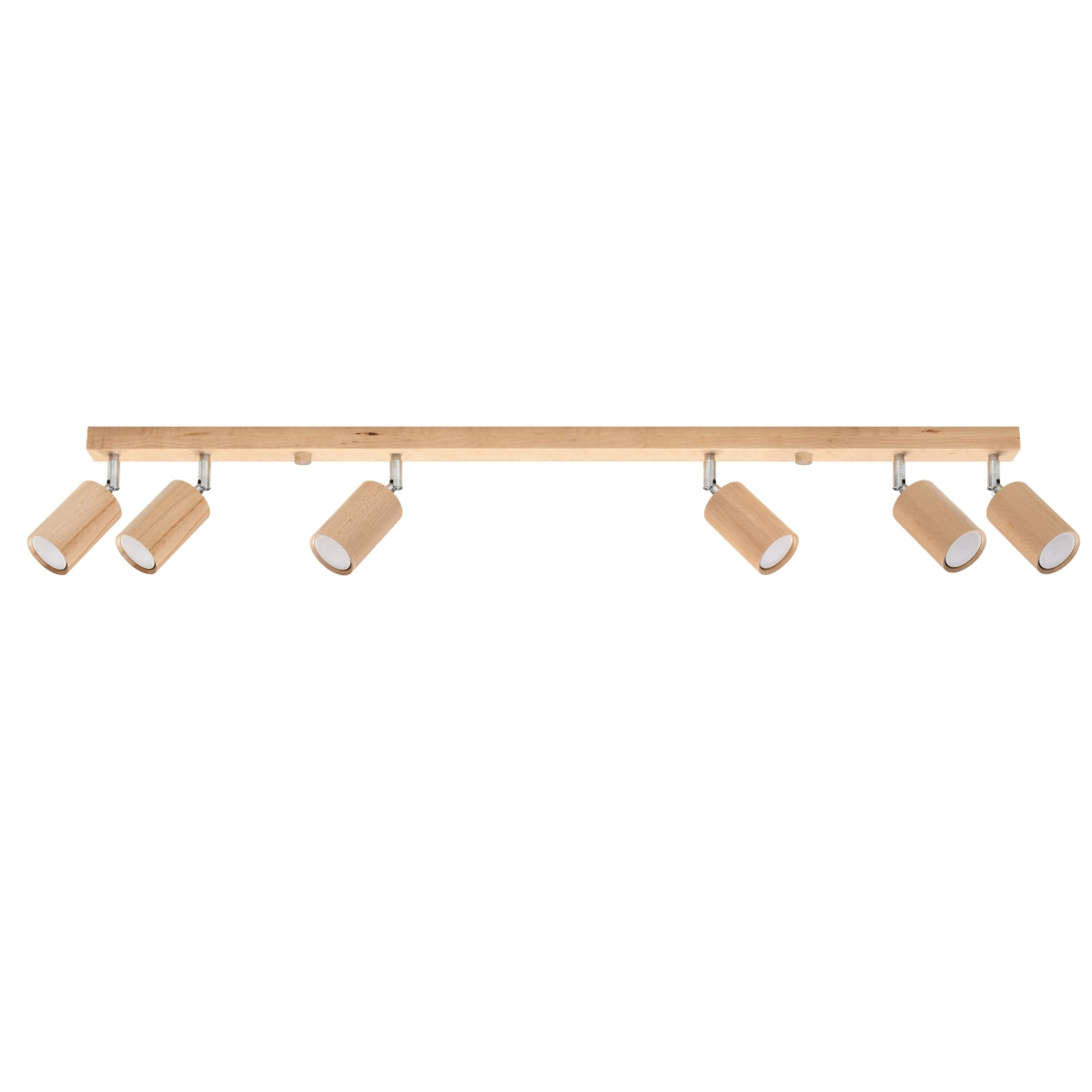 Lampada da soffitto BERG a 6 luci in legno naturale stile scandinavo GU10 LED