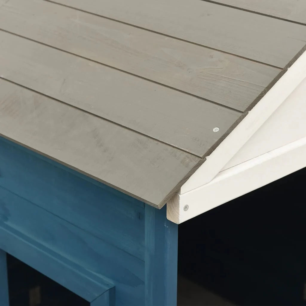 Casetta con porta chiudibile a chiave/fiori 125 x 120 x 132 cm in legno massello di abete 02_0005112