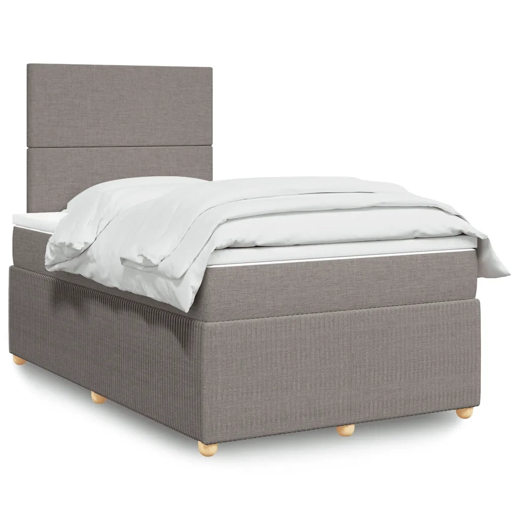 vidaXL Giroletto a Molle con Materasso Tortora 120x190 cm in Tessuto