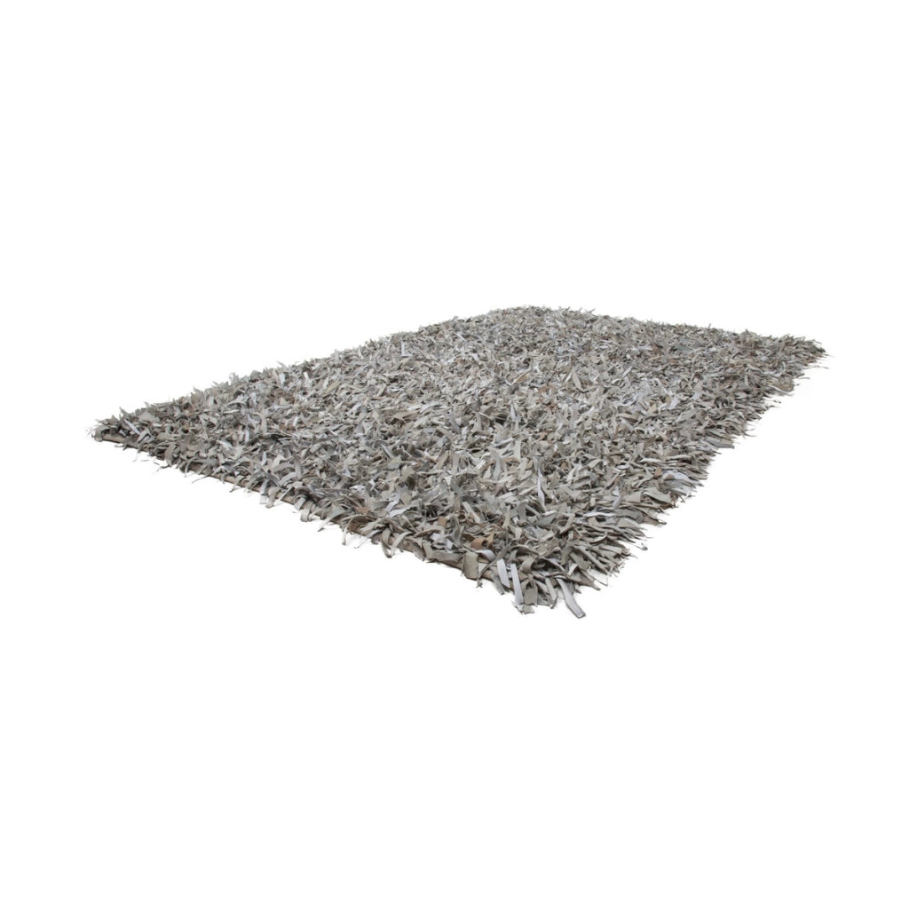 Tappeto Shaggy Rodeo 300 in vera pelle grigio