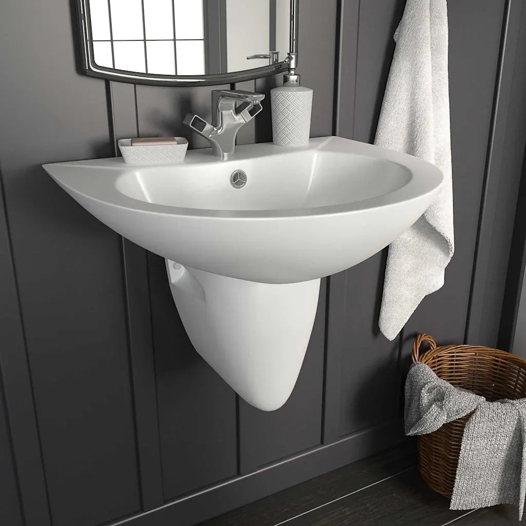 Lavabo Bianco 52 x 45 x 49 cm Ceramica Smaltata CFW3589860