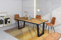 Tavolo da Pranzo, 194x90x74 cm, Per 10 persone, Tavolo Cucina, Rovere e nero