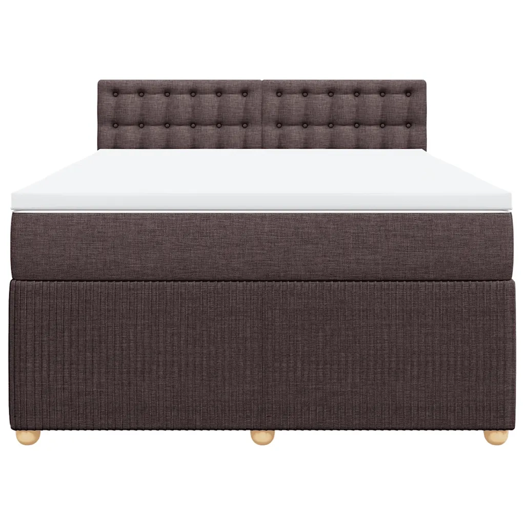 Giroletto a Molle con Materasso Marrone Scuro 140x190cm Tessuto 3287468