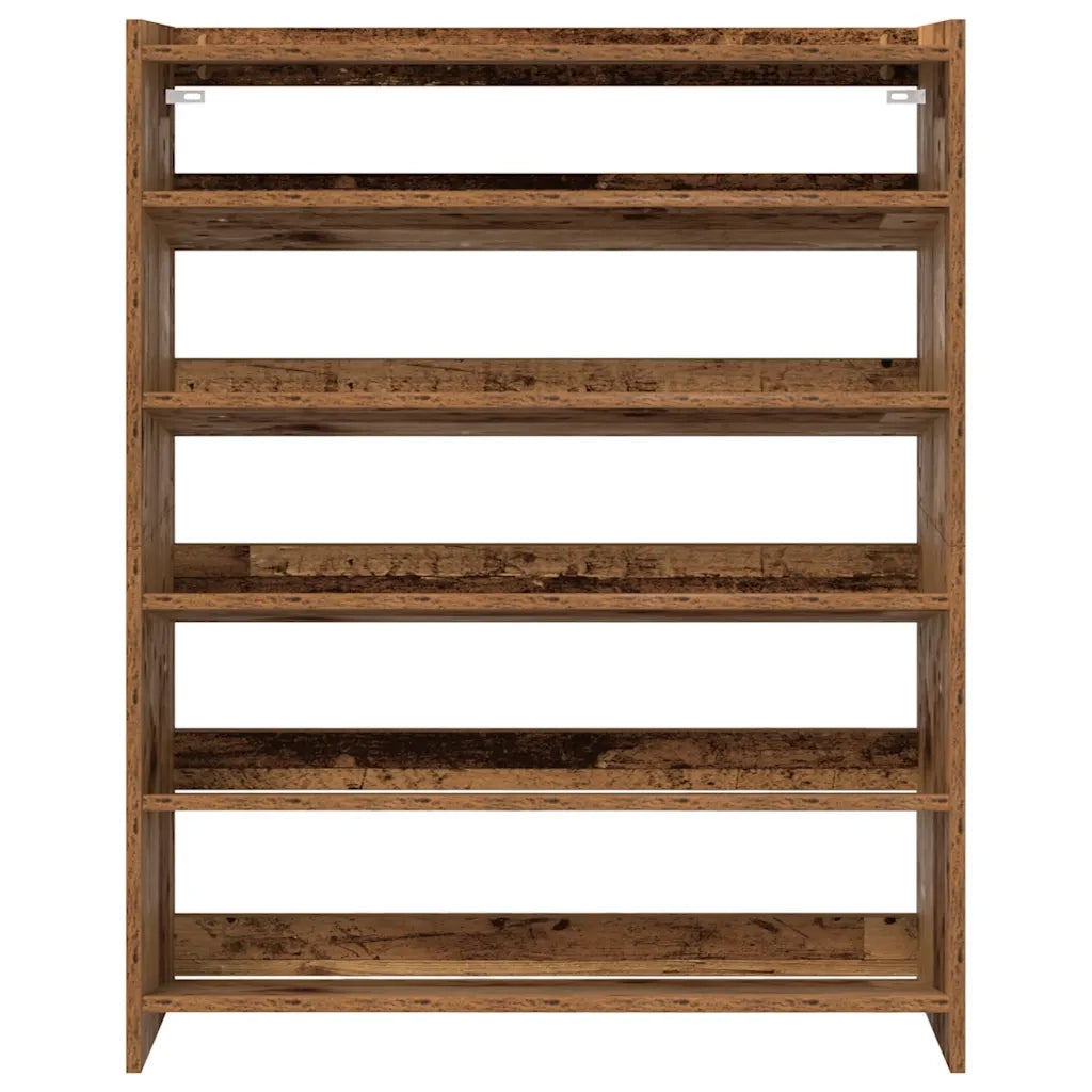 Scarpiera Legno Antico 80x25x100 cm in Legno Multistrato 859903
