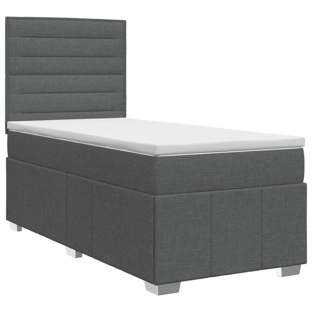Letto box spring con materasso Grigio Scuro 80 x 200 cm Tessuto 3454002