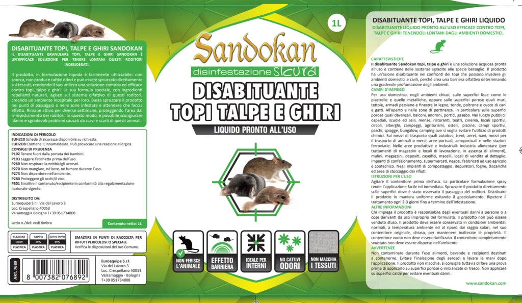 Disabituante topi, talpe e ghiri liquido