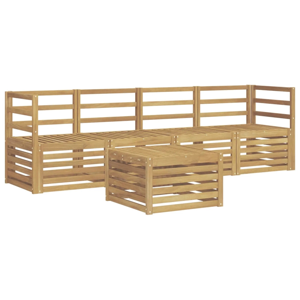 Set di divani da esterno 5 pcs Bianco Legno di Acacia Massello 3391334