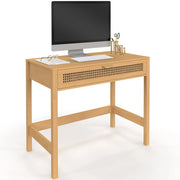 IDMarket - EDHEN Scrivania a 1 cassetto, legno e canna da zucchero