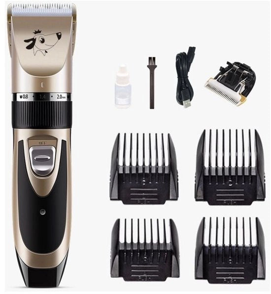 Tondeuse professionale per cani - lunghe zanne per animali grandi - ricarica silenziosa - tondeuse elettrica - set di tondeuse per cani e gatti