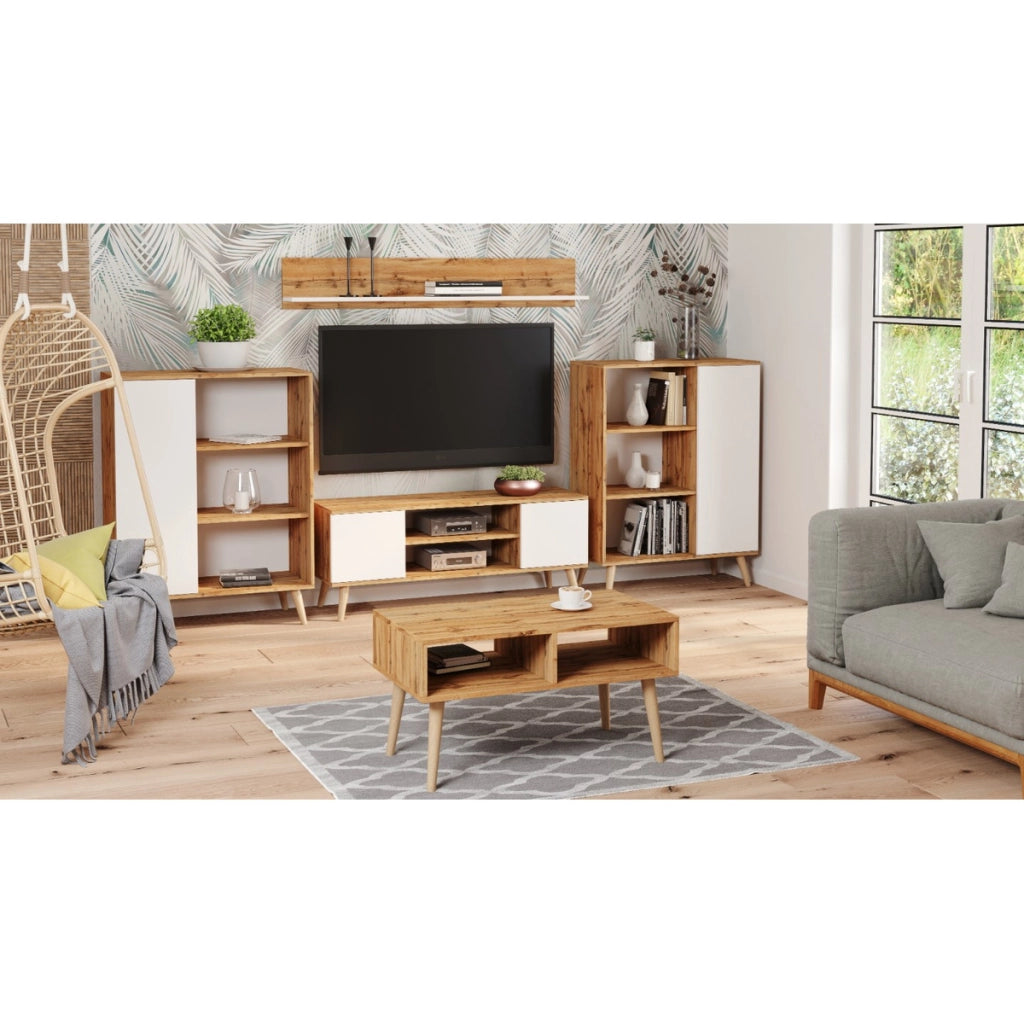 Mobile porta TV Focus in rovere Gold Craft e bianco