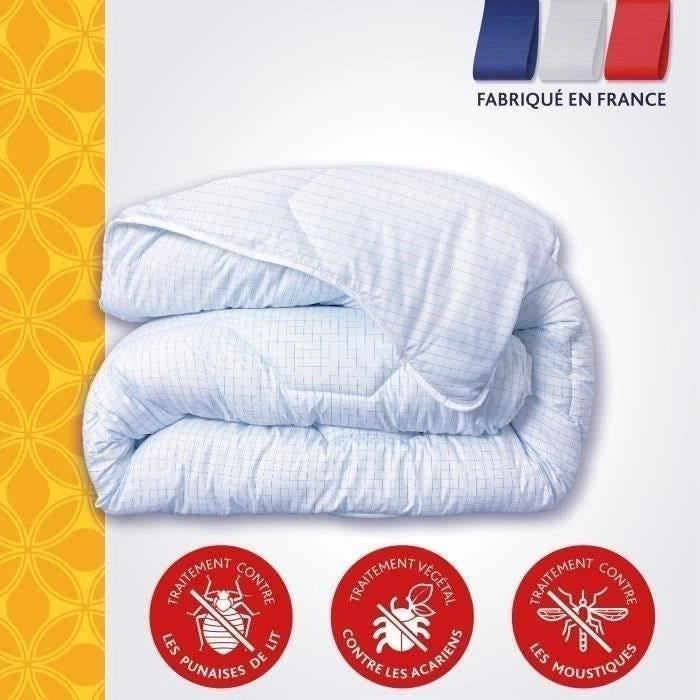 Piumino temperato DODO 240x260 cm - 2 persone - Protezione anti-insetti e antiacaro - 300G/m - Bianco - Prodotto in Francia