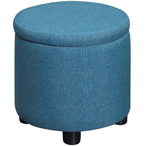 Pouf Contenitore Sgabello Poggiapiedi in Tessuto 40x40 H40cm Blu