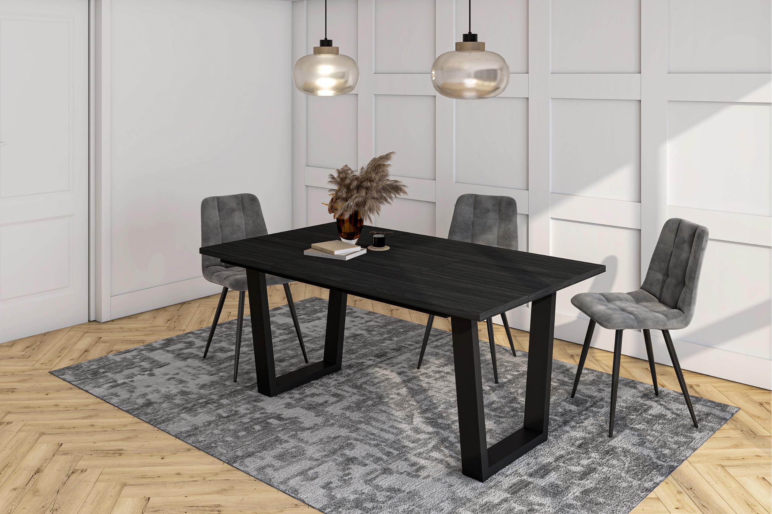 Tavolo da Pranzo, 167x90x74 cm, Per 8 persone, Tavolo Cucina, Nero