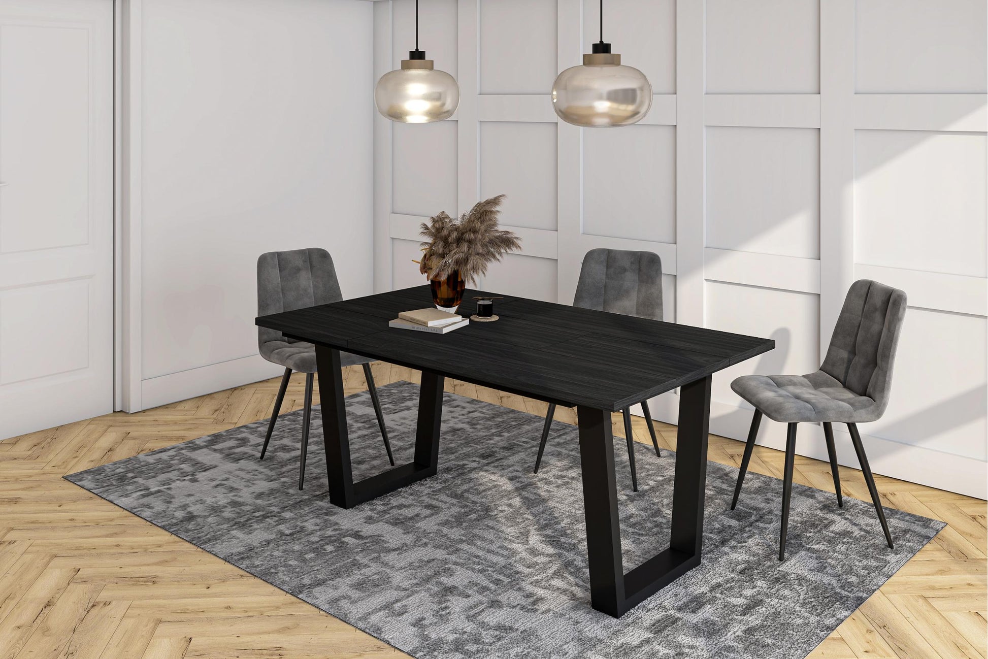 Tavolo da Pranzo, 167x90x74 cm, Per 8 persone, Tavolo Cucina, Nero