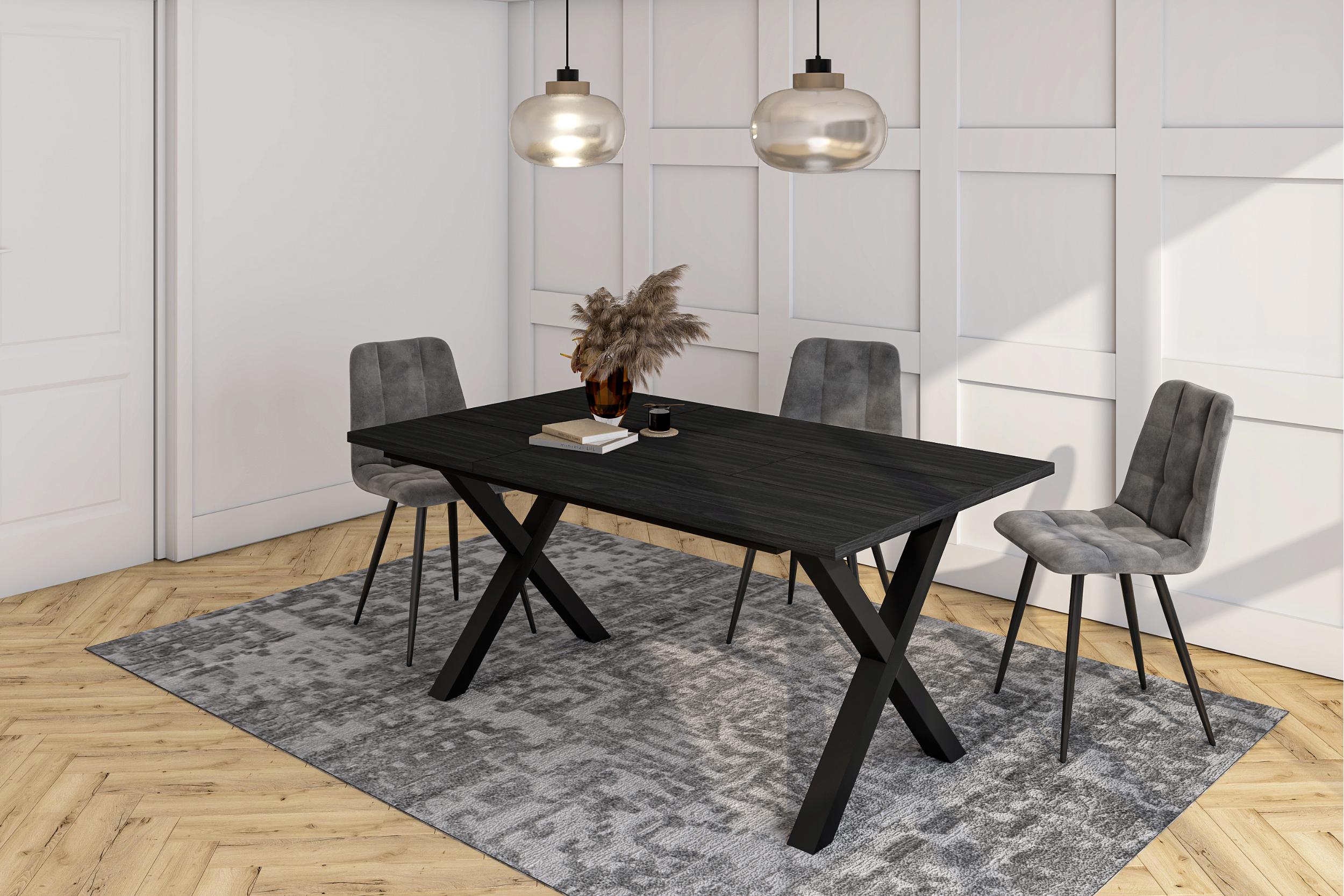 Tavolo da Pranzo, 167x90x74 cm, Per 8 persone, Tavolo Cucina, Nero