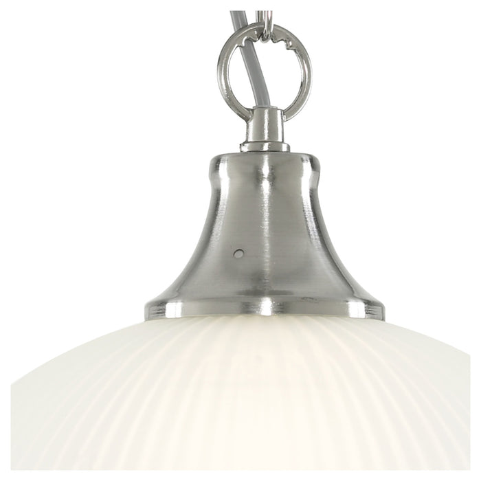 Sospensione Contemporanea Americano Acciaio Argento Vetro 1 Luce E27