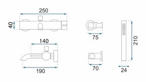Rubinetto Da Vasca Rea Lungo Grip Brush Copper