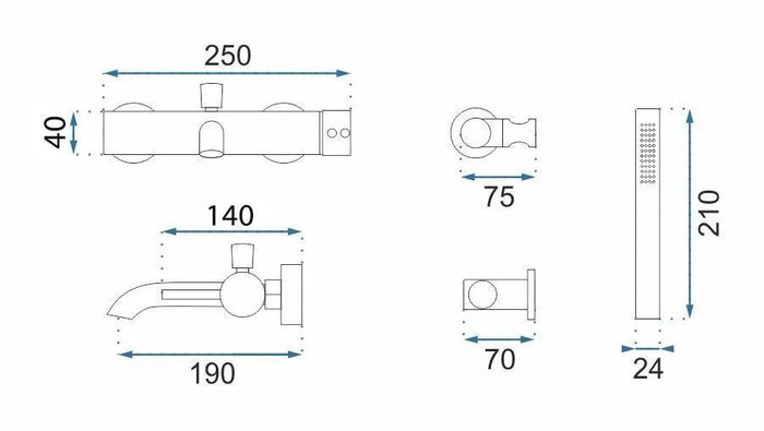 Rubinetto Da Vasca Rea Lungo Grip Brush Copper