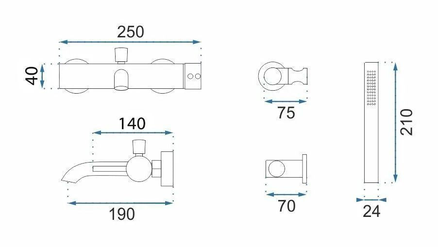 Rubinetto Da Vasca Rea Lungo Grip Brush Copper