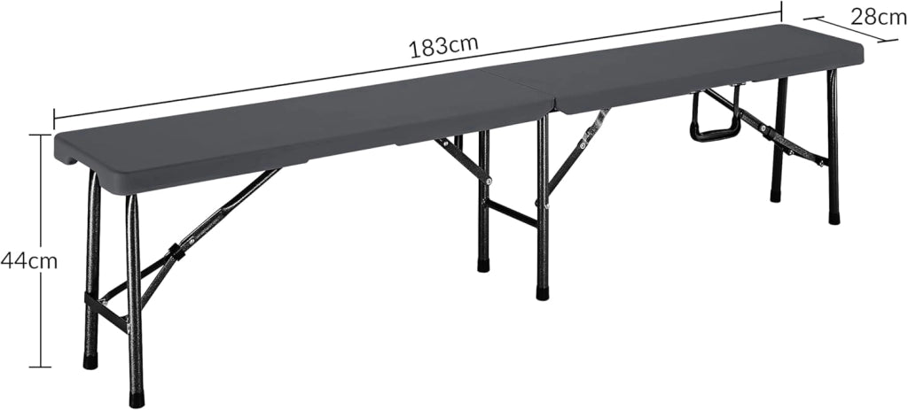 ® Set di 2 Panche da Birreria Pieghevoli in Plastica per 8 Persone 183cm Panca Pieghevole Campeggio Giardino Sagra