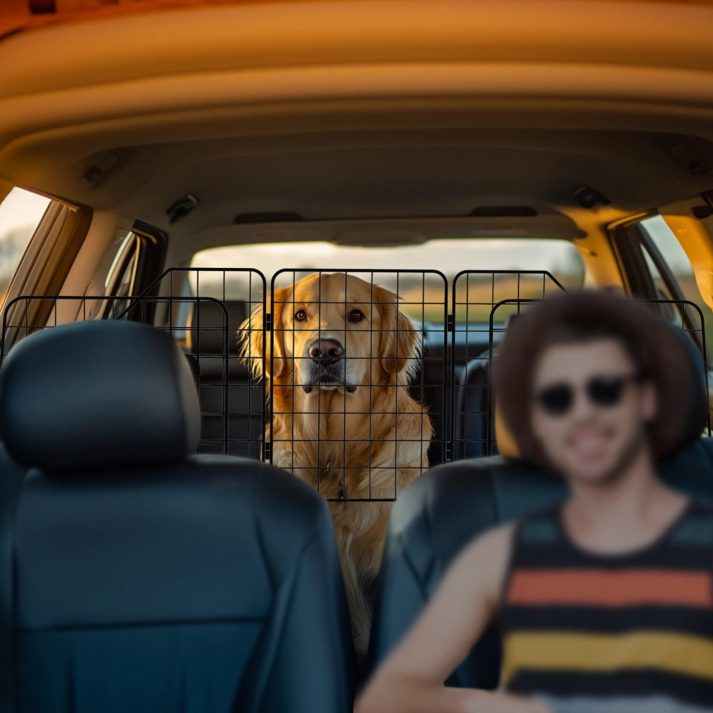 Griglia Divisoria Auto per Cani ¨C zephmum ¨C Nero, Regolabile 93-150x42cm