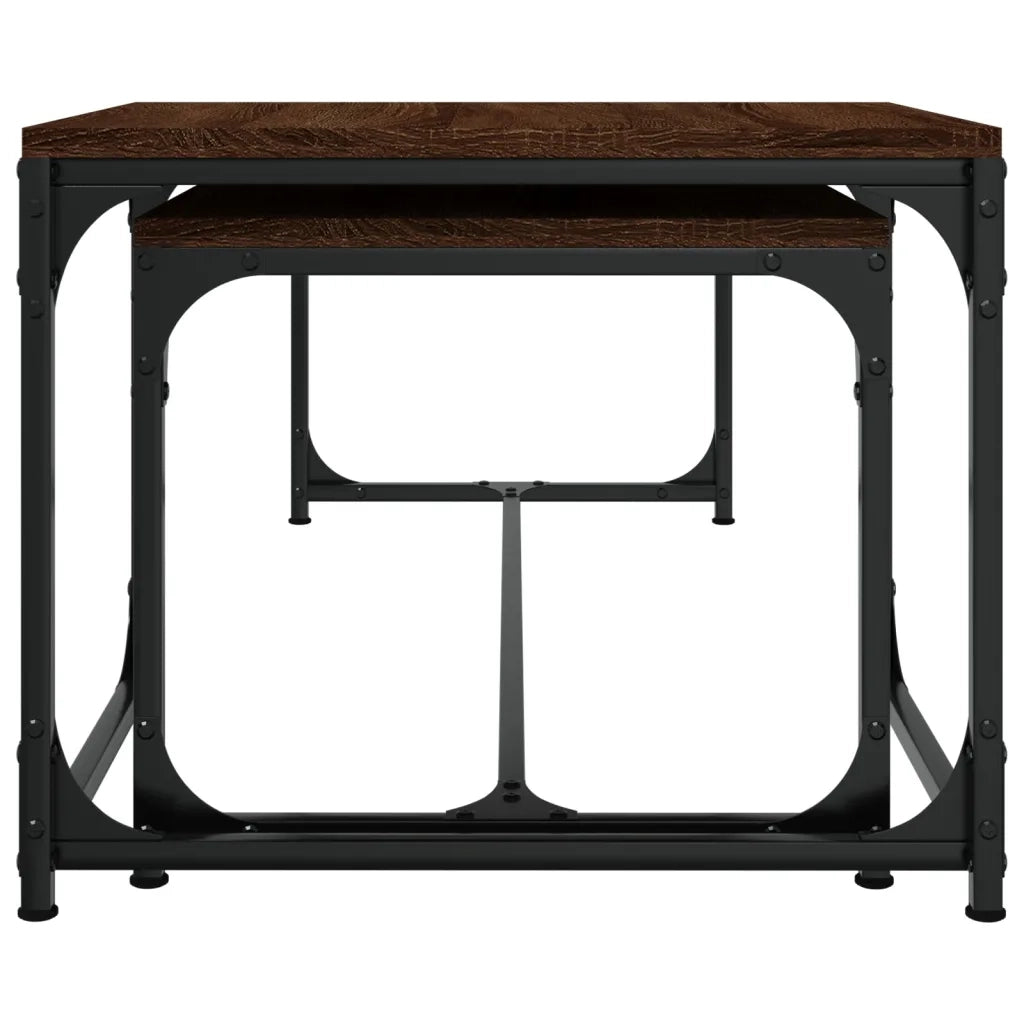 Tavolini da Salotto 2 pz Rovere Marrone in Legno Multistrato 823341
