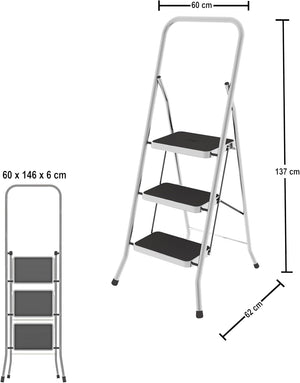 Scala a 3 gradini con tappeto antiscivolo made in italy mod.Security COLOMBO