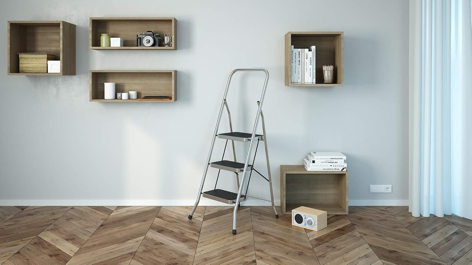 Scala a 3 gradini con tappeto antiscivolo made in italy mod.Security COLOMBO