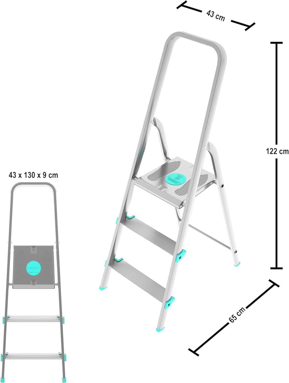 Scala a 3 gradini ultraleggera e stabile ideale per casa mod.Libellula COLOMBO