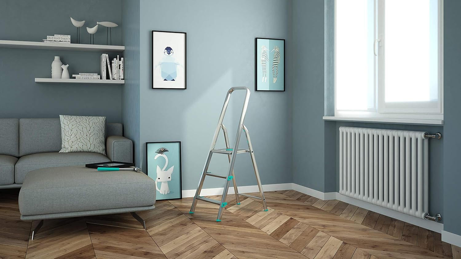 Scala a 3 gradini ultraleggera e stabile ideale per casa mod.Libellula COLOMBO