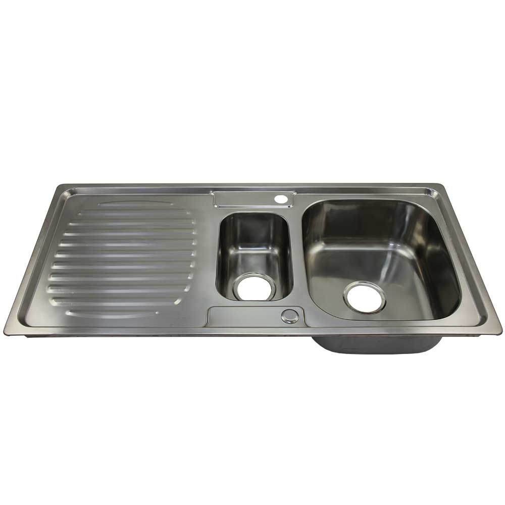 Lavello in acciaio inox di KuKoo con kit di scarico incluso: robusto, elegante e facile da installare, reversibile per adattarsi alle tue esigenze di cucina