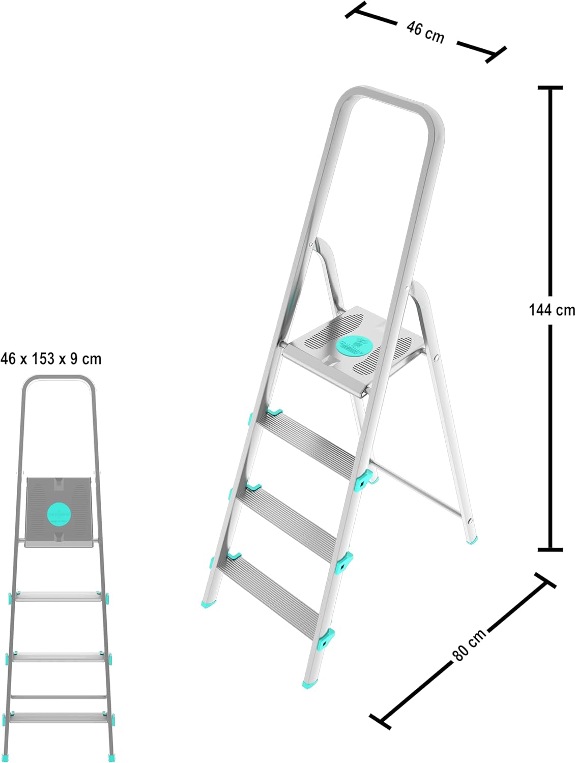 Scala a 4 gradini ultraleggera e stabile ideale per casa mod.Libellula COLOMBO