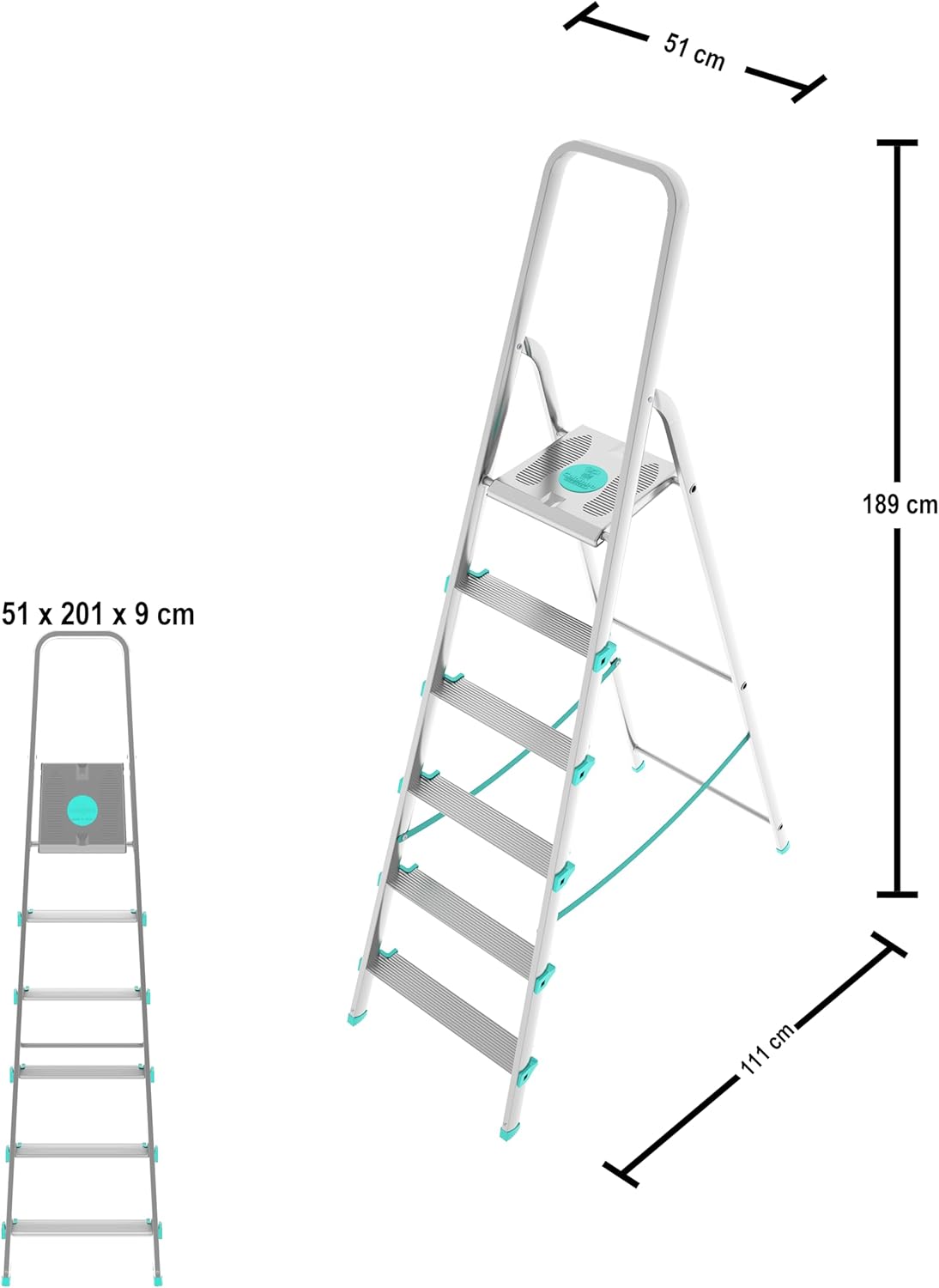 Scala a 6 gradini ultraleggera e stabile ideale per casa mod.Libellula COLOMBO