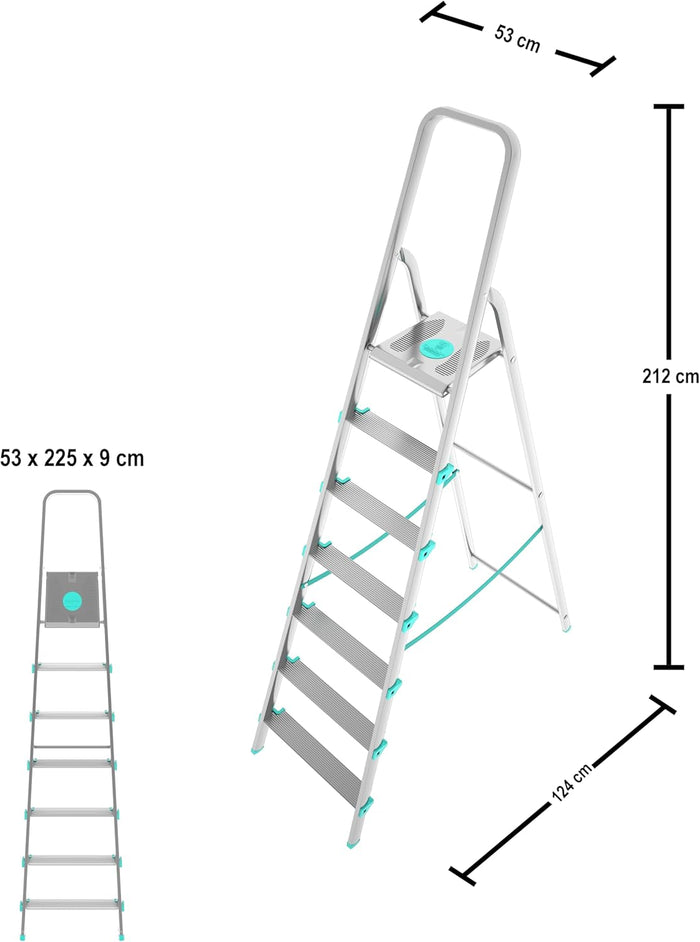 Scala a 7 gradini ultraleggera e stabile ideale per casa mod.Libellula COLOMBO