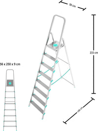 Scala a 8 gradini ultraleggera e stabile ideale per casa mod.Libellula COLOMBO