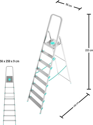 Scala a 8 gradini ultraleggera e stabile ideale per casa mod.Libellula COLOMBO