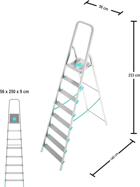 Scala a 8 gradini ultraleggera e stabile ideale per casa mod.Libellula COLOMBO