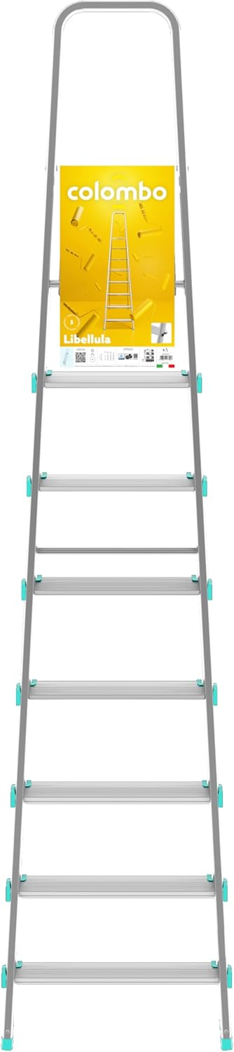 Scala a 8 gradini ultraleggera e stabile ideale per casa mod.Libellula COLOMBO